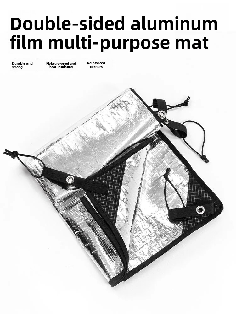 Outdoor Camping Rugs - Hikeman Doppelseitige Aluminiumfolie Campingmatte Tragbare Verdickte