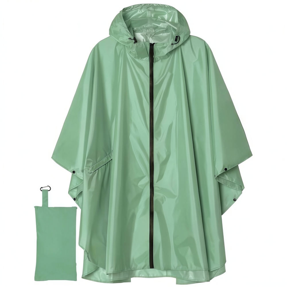 Camping Rain Poncho - Robuster, wasserdichter Regenponcho, dreifach verwendbarer Kapuzenumhang,
